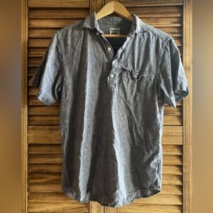Old Navy Men's Charcoal Linen Button Down Shirt